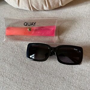 Quay Australia Black Rectangular Sunglasses